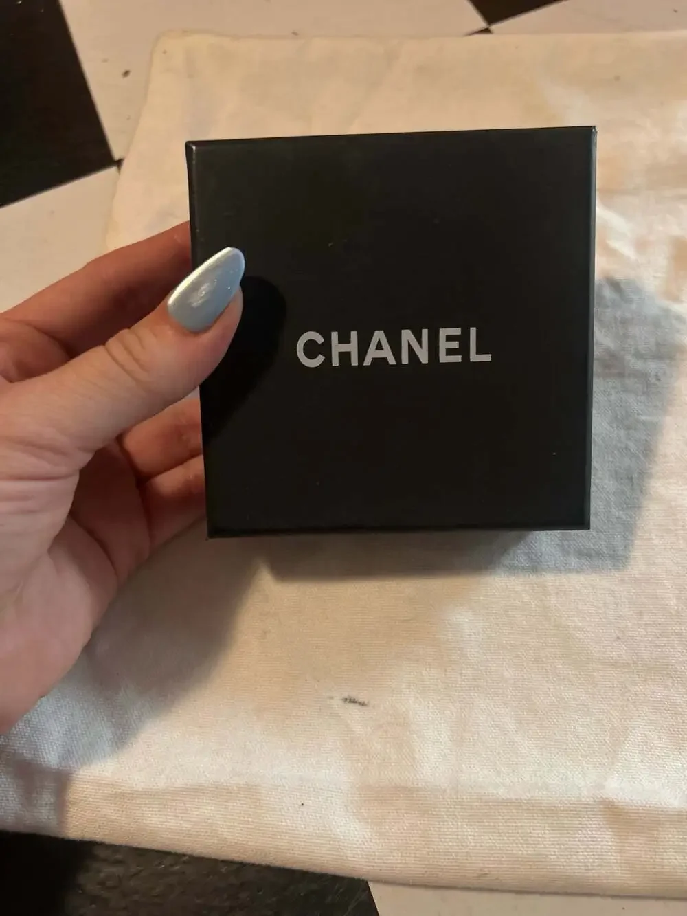 Chanel Gold Crystal Pearl CC Perfume Bottle Chain Drop Earrings